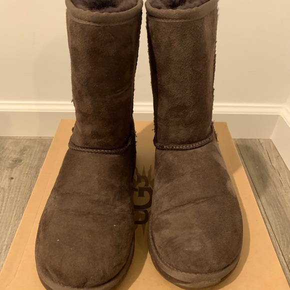 Womans Ugg Classic Short Boot, Chocolate Size 6 - Picture 1 of 5